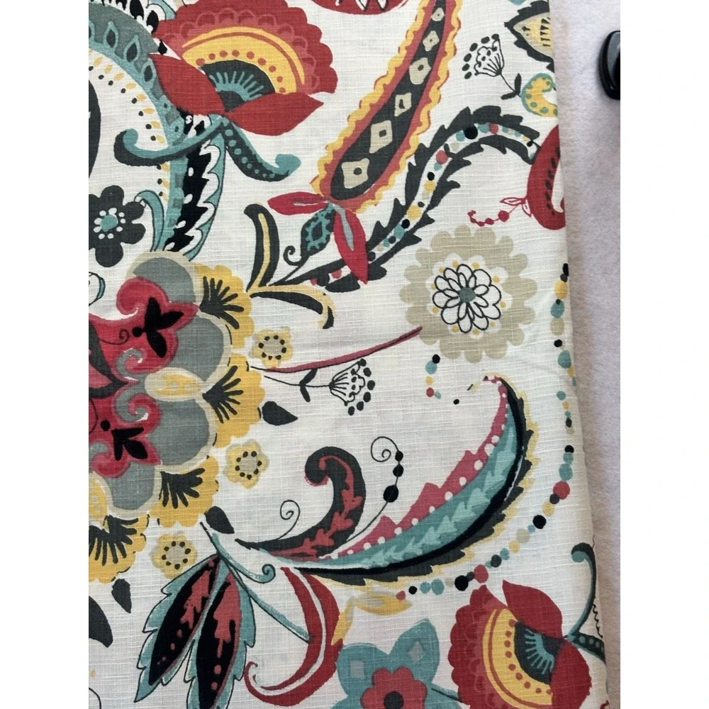 World Market  Boho Paisley Floral‎ Fabric Shower Curtain Cotton 72x72